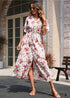 Vestido midi estampado bohemio informal de verano en violeta